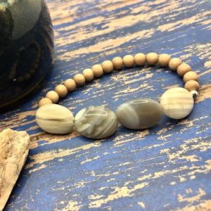 Botswana Agate bracelet with rosewood