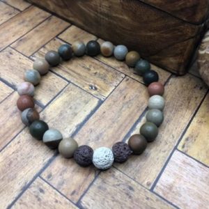 Men's Succor Creek Jasper bracelet with lava stones